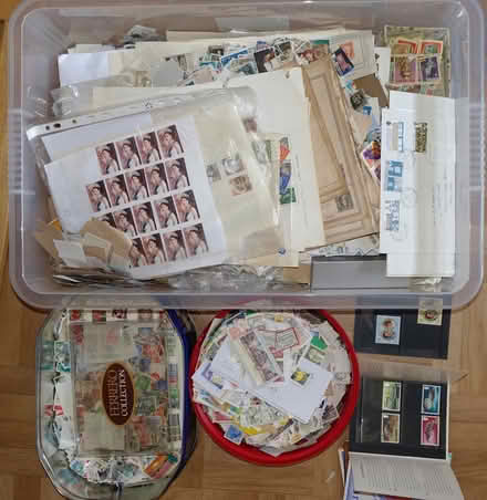 Photo of free Three containers of collectable postage stamps (Kingsway) #3
