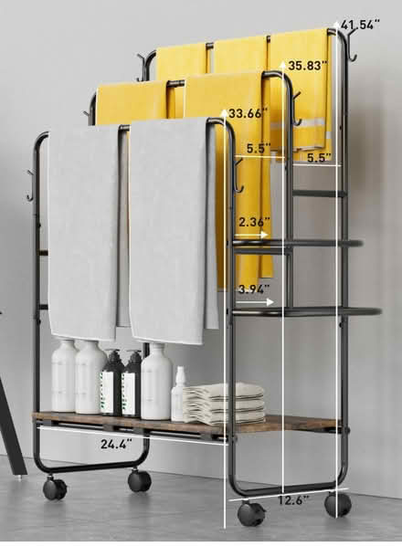 Photo of free Freestanding Rolling Towel Rack (Woodside) #3