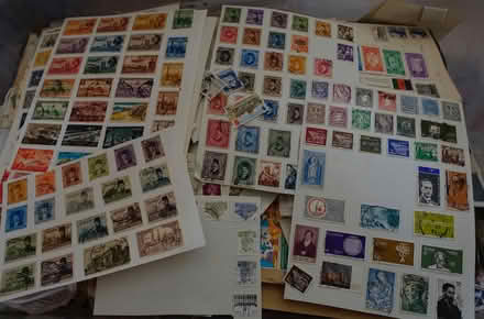 Photo of free Two plastic crates of collectable postage stamps (Kingsway) #1