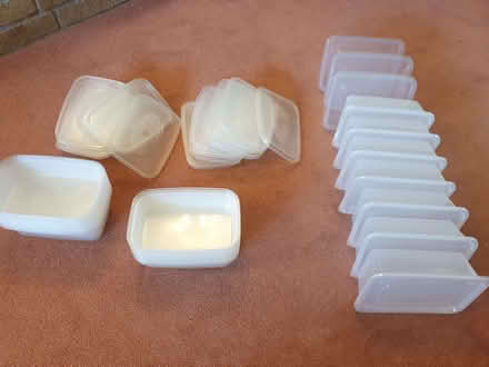 Photo of free 30 assorted plastic takeaway containers with lids (The Rock TF3) #1