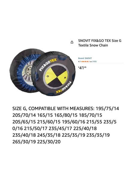 Photo of free Pair of winter snow socks for car (AB15) #1