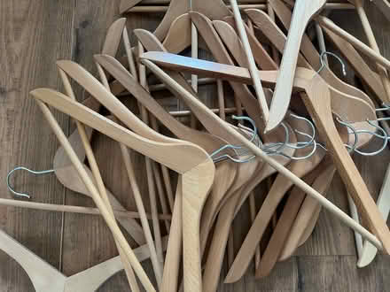 Photo of free 40 wooden coathangers (Glasgow G44 Cathcart) #1