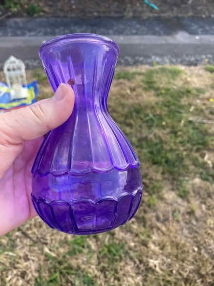 Photo of free Small purple glass vase (Stafford ST17) #1
