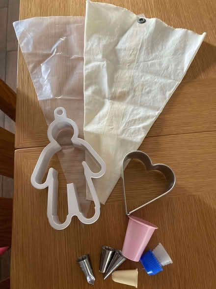 Photo of free Baking/Icing items,heart cutter,gingerbread cutter good cond (Calthwaite CA11) #1