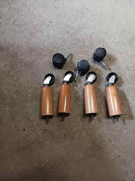 Photo of free Set of bed legs and 3 castors (Fords Farm RG30) #1