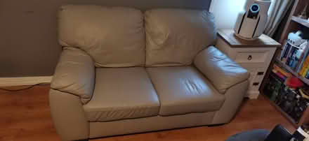 Photo of free Leather cream sofa (Newton heath M40) #1