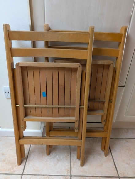 Photo of free 2 wooden folding chairs (Worcester - WR5) #2