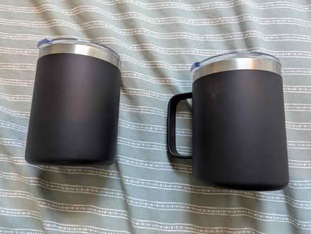 Photo of free 2x Metal travel mugs with lids (HR9) #4