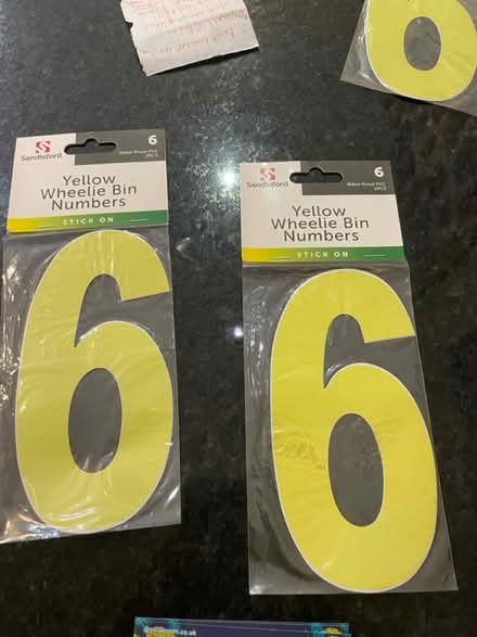 Photo of free bin number stickers (Kenilworth) #1