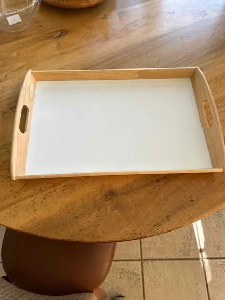 Photo of free White and wood tray (NW Evanston) #1