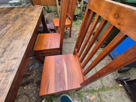 Photo of free Solid teak table and six chairs (Altrincham WA15) #4