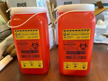 Photo of free 2 Sharps Biohazard Containers (San Carlos-El Camino near Hull) #1