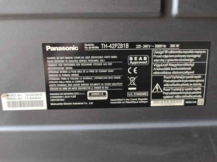 Photo of free Panasonic TV. 42. Old, but in working condition (Grandpont OX1) #1