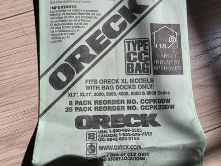 Photo of free Oreck XL vacuum bag (Brentwood CM13) #2