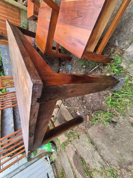 Photo of free Solid teak table and six chairs (Altrincham WA15) #2