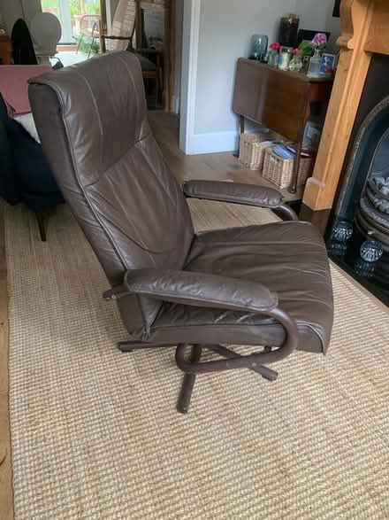 Photo of free Reclining Brown Faux Leather Chair (Ewell, KT19) #2