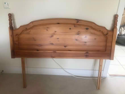 Photo of free Solid pine double bed headboard (Leighton Buzzard LU7) #1