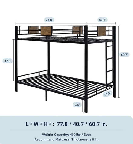 Photo of free Twin Over Twin Bunk Bed (Waltham) #2
