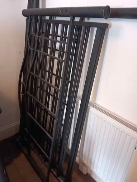 Photo of free Black metal double bed frame (Llanfairwaterdine, Knighton) #1