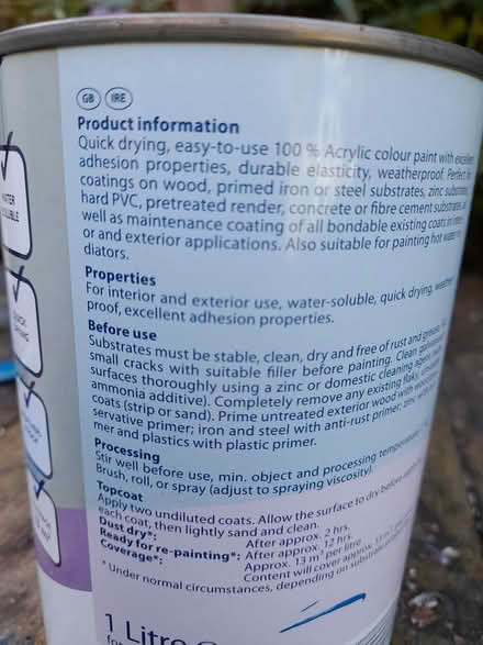Photo of free Interior/exterior blue paint (SW Edinburgh EH14) #2