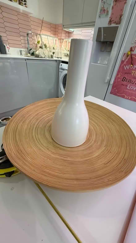 Photo of free Large flat bamboo bowl and vase (WA10 3AL) #1