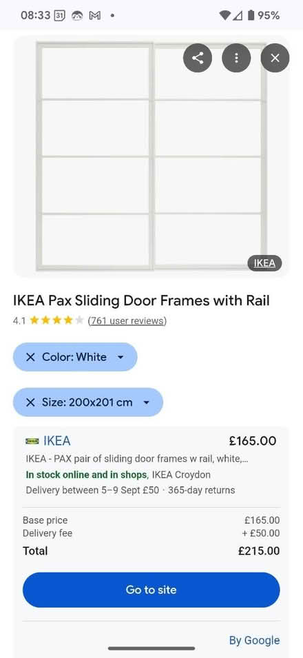Photo of free Pax ikea sliding doors (King George's Park: SW18 4) #1
