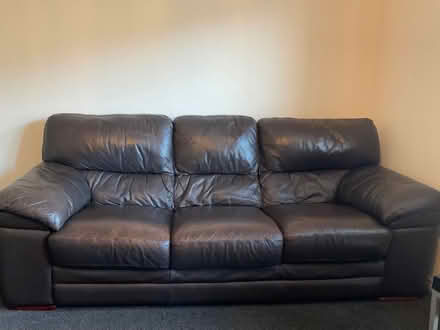 Photo of free Brown leather Sofa (AB12) #3