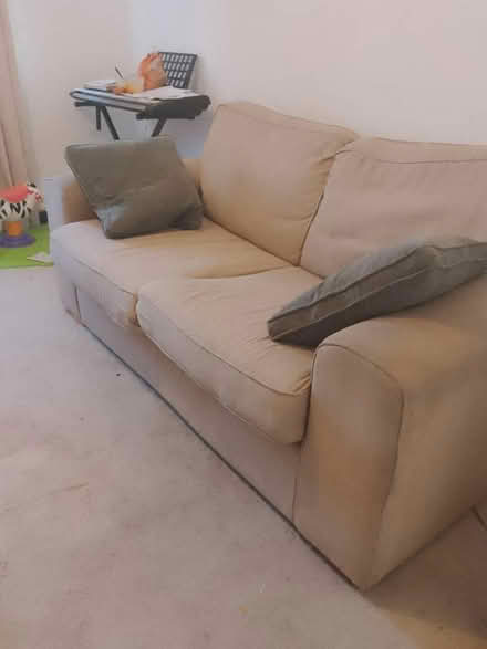 Photo of free Two seater Beige sofa (Cm13) #1