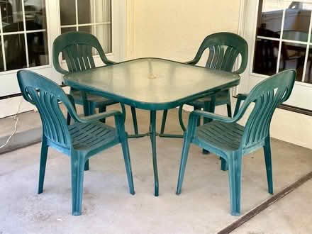 Photo of free Patio table with 4 chairs (Saratoga) #1