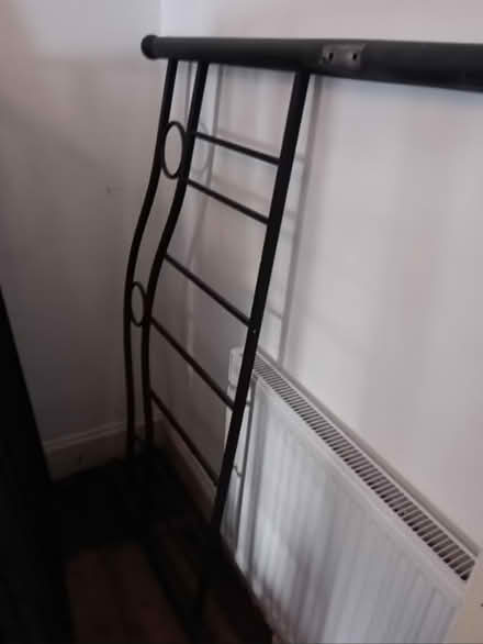 Photo of free Black metal double bed frame (Llanfairwaterdine, Knighton) #2