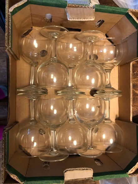 Photo of free 10 wine glasses (Cottle's Oak BA11) #2