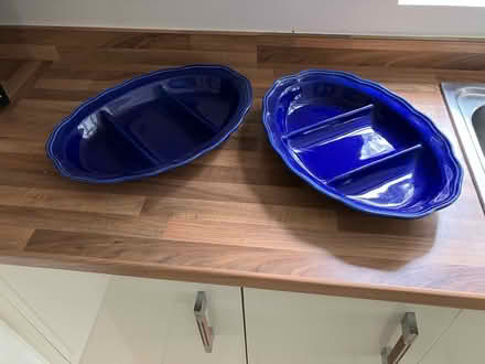 Photo of free Two Blue Serving Dishes (Hemel Hempstead) #1