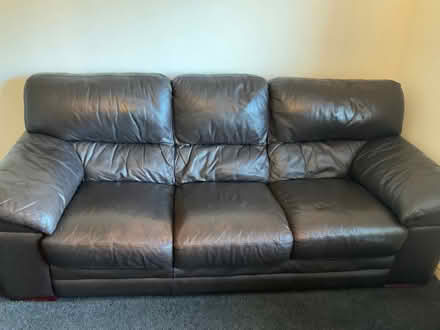 Photo of free Brown leather Sofa (AB12) #1