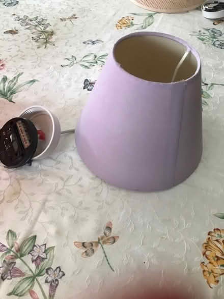 Photo of free Purple light shade with ceiling wire (Hinchley Wood KT10) #1
