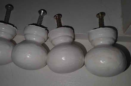 Photo of free 8 x painted white drawer knobs (CH43 prenton) #2