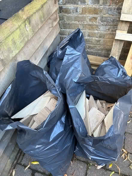 Photo of free Wooden offcuts, ready bagged for collection from TW11 Teddin (Teddington TW11) #1