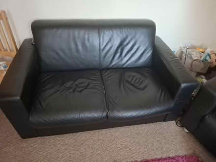 Photo of free 2 black leather two seaters (Hemel hempstead HP1 1QQ) #2