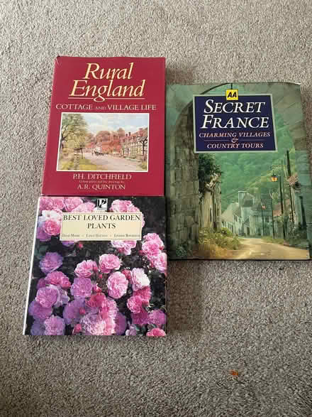 Photo of free 3 hard back books:- Rural England, Best loved Garden Plants (Longbarn WA2) #1