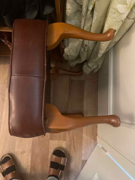 Photo of free Brown leather ? Footstool (Rodwell DT4) #1