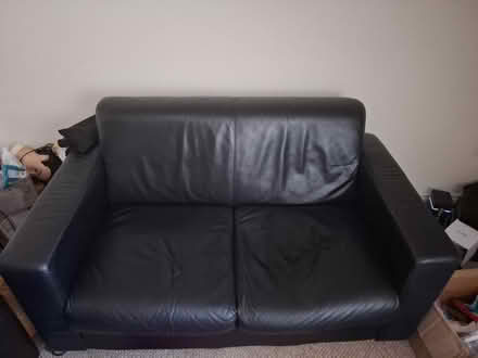 Photo of free 2 black leather two seaters (Hemel hempstead HP1 1QQ) #1