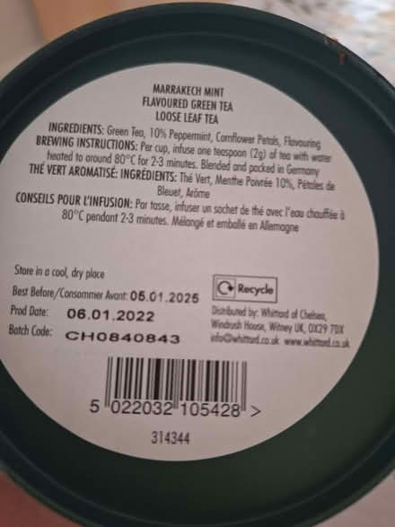 Photo of free Whittards Marrakech Mint loose leaf tea (Newport Pagnell MK16) #2