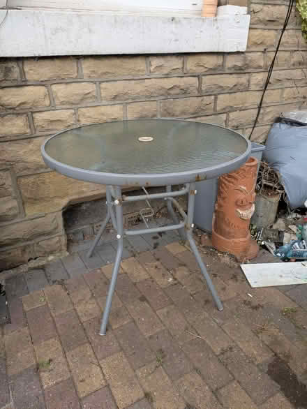 Photo of free Metal and glass garden table (Elland HX5) #1