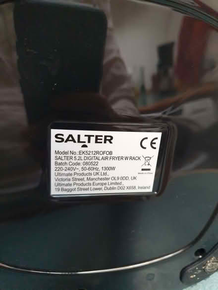 Photo of free Spares or Repair: Salter Air Fryer (Evercreech BA4) #2
