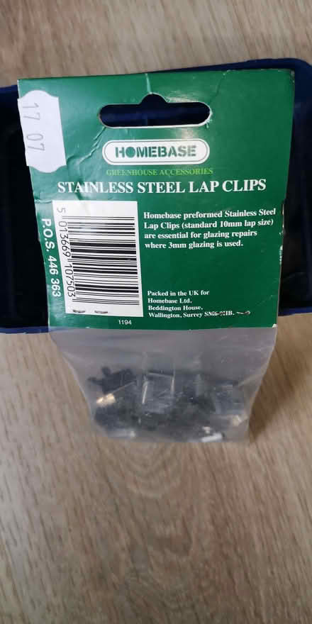 Photo of free Green House Glass Clips - Stainless Steel Lap Clips (Radford CV6) #3