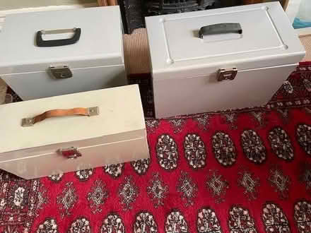 Photo of free Metal portable filing boxes x 3 - 1 with key (Lyncombe) #1