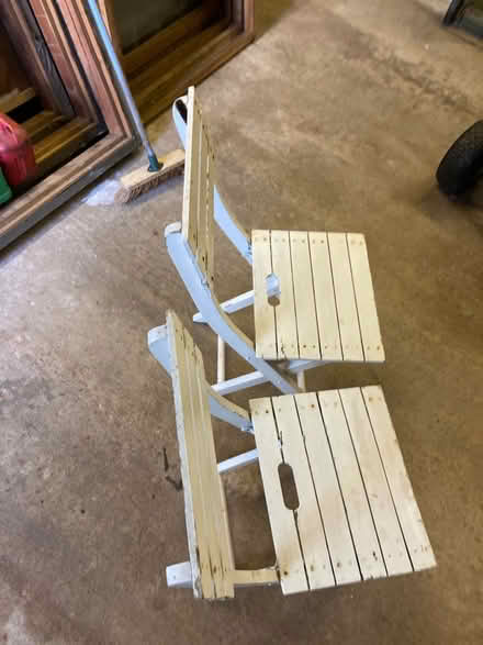 Photo of free Wooden garden chairs (Herefordshire HR2) #3