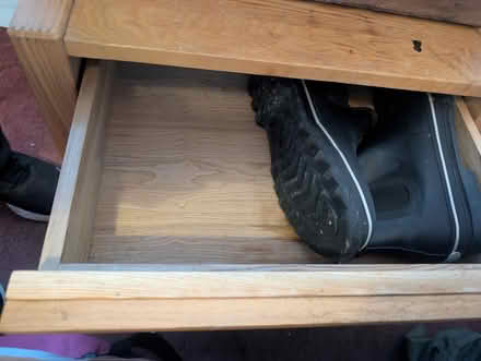 Photo of free 2 drawer bedside cabinet . Pine effect (Podsmead GL2) #2