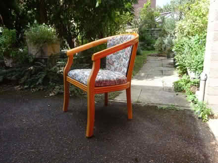 Photo of free Bedroom Chair, Wood Frame with Fabric Seat & Back. (Royal Wootton Bassett SN4) #3