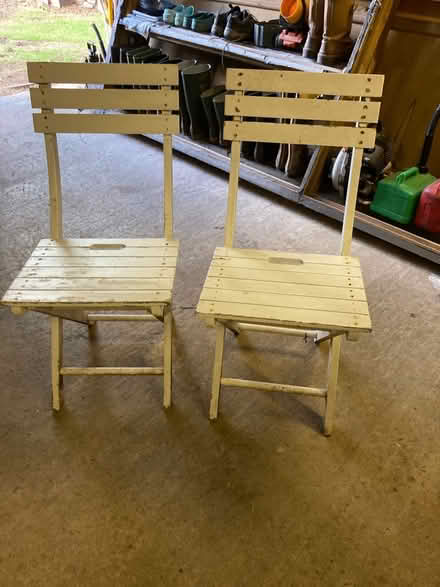 Photo of free Wooden garden chairs (Herefordshire HR2) #1