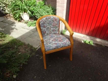 Photo of free Bedroom Chair, Wood Frame with Fabric Seat & Back. (Royal Wootton Bassett SN4) #2